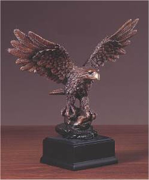 Eagle Landing Sculpture Spread Wings Perfect Military Trophy Art